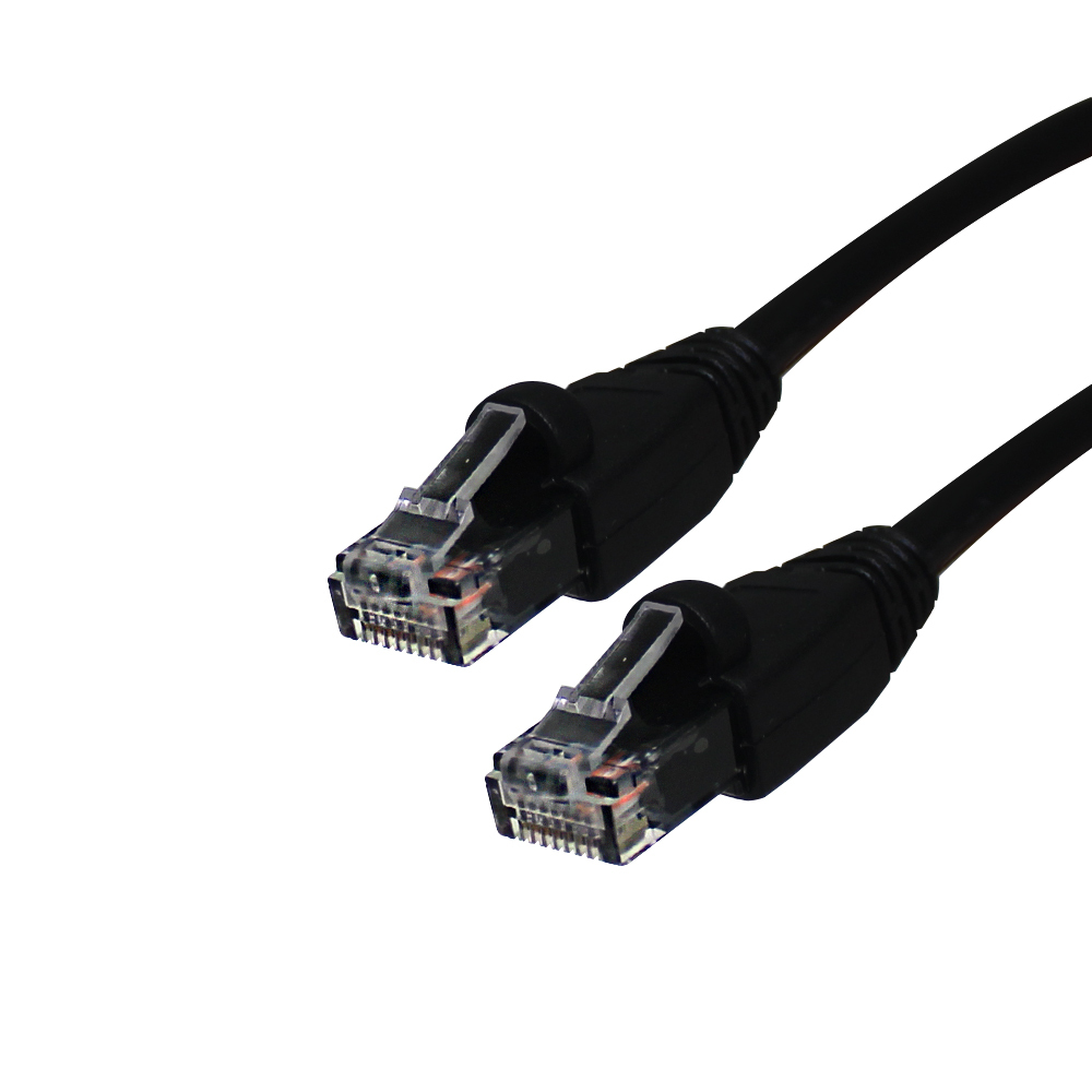 Videk Cat6 Booted UTP RJ45 to RJ45 Patch Cable Black 15Mtr