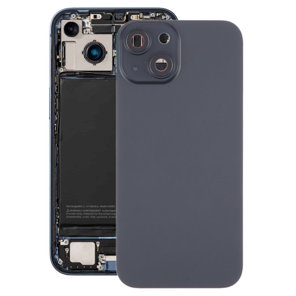 EU Product - iPhone 15 Plus Back Cover with Small Parts (No Logo) - Black thumbnail