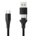 JLC Braided Type C (Male) to Type C (Male) USB (Male) Adapter Cable - 1M - Black