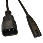 Videk IEC (C14) Plug to Figure 8 C7 Socket Power Cable Black 2Mtr