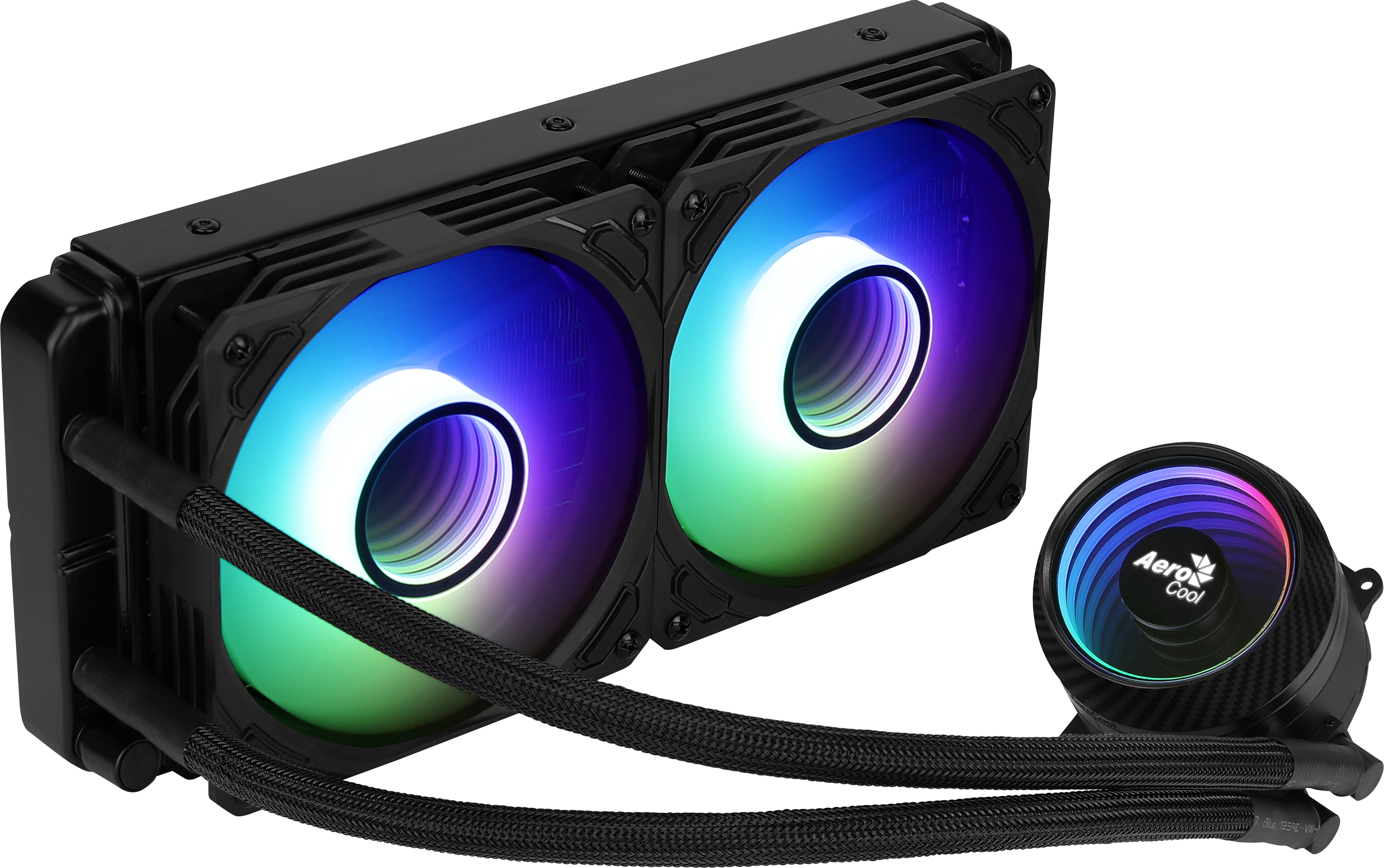 Image of Aerocool MIRAGEL240 CPU Liquid Cooled 2x 12cm ARGB Fan TDP 400W Black