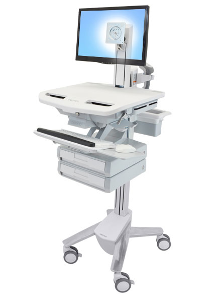 Ergotron StyleView Aluminium, Grey, White Flat panel Multimedia cart