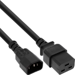 InLine Power adapter cable, IEC-60320 C14 to C19, 3x1.5mm², max. 10A, 1m