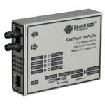 Black Box LMC213A-SMST-R2 network media converter 100 Mbit/s 1300 nm Single-mode Black, White