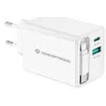 Conceptronic ALTHEA23W65 oplader voor mobiele apparatuur Smartphone, Tablet Wit AC Snel opladen Binnen