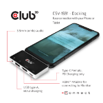 CLUB3D USB Type C 4-in-1 Hub to HDMI™ 4K60Hz USB Type C PD / USB Type A / Audio jack