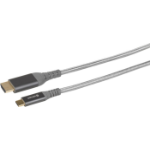 eSTUFF USB-C - HDMI Cable 2m - USB-C Male - HDMI Male - 4K@60Hz braided cable and metal plugs - Warranty: 2Y USB C Grey