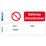 Brady MITAG-P001-FR/50 non-adhesive label 50 pc(s) Black, Blue, Red, White Rectangle