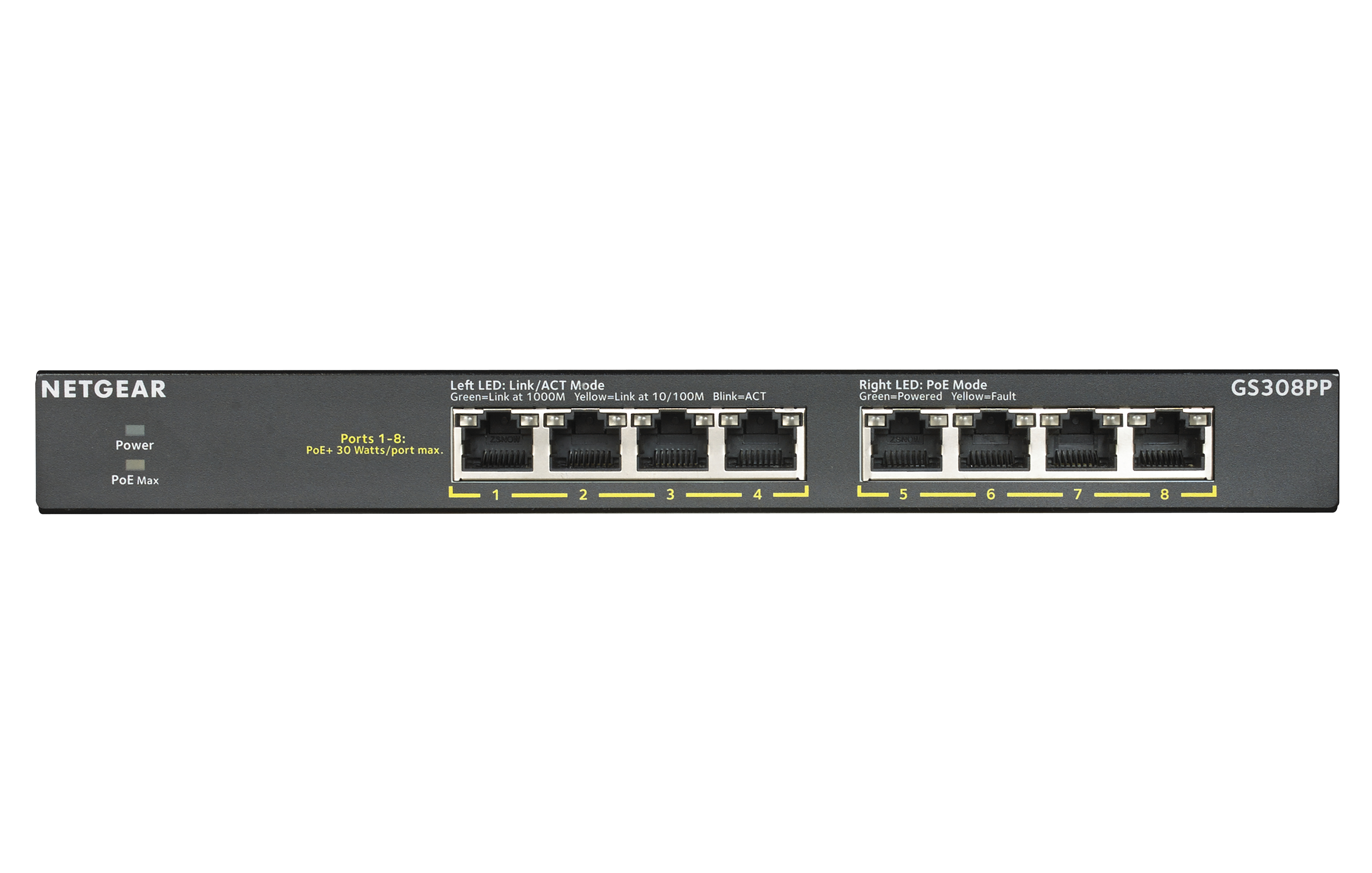 Image of NETGEAR GS308PP Unmanaged Gigabit Ethernet (10/100/1000) Power...