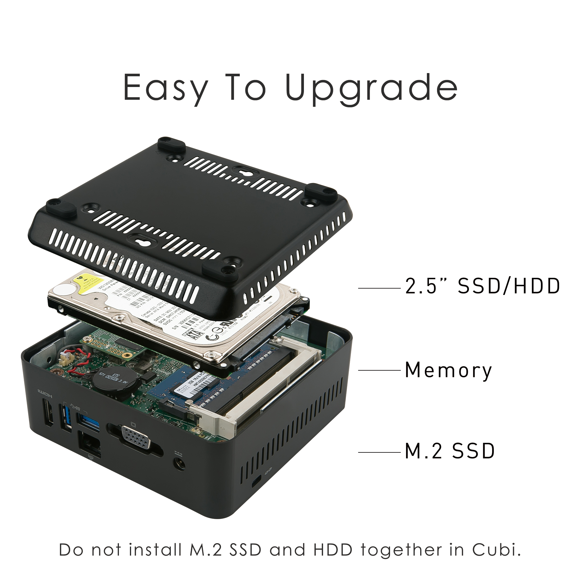 MSI Cubi N JSL Intel Pentium-N6000 Barebone, Mini-PC, SFF, USB 3.2 Gen2, HDMI, VGA, LAN, WiFi, BT, VESA, Supports Max 16GB DDR4 SO-DIMM (2 Slots), M.2 (1 Slot)