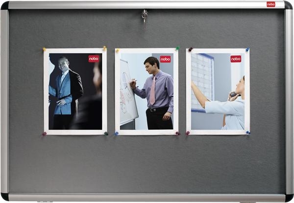 Nobo Lockable Visual Insert Board 1265x965mm Grey 31333501