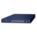 PLANET IPv6/IPv4, 4-Port Managed Gigabit Ethernet (10/100/1000) Power over Ethernet (PoE) 1U Blue