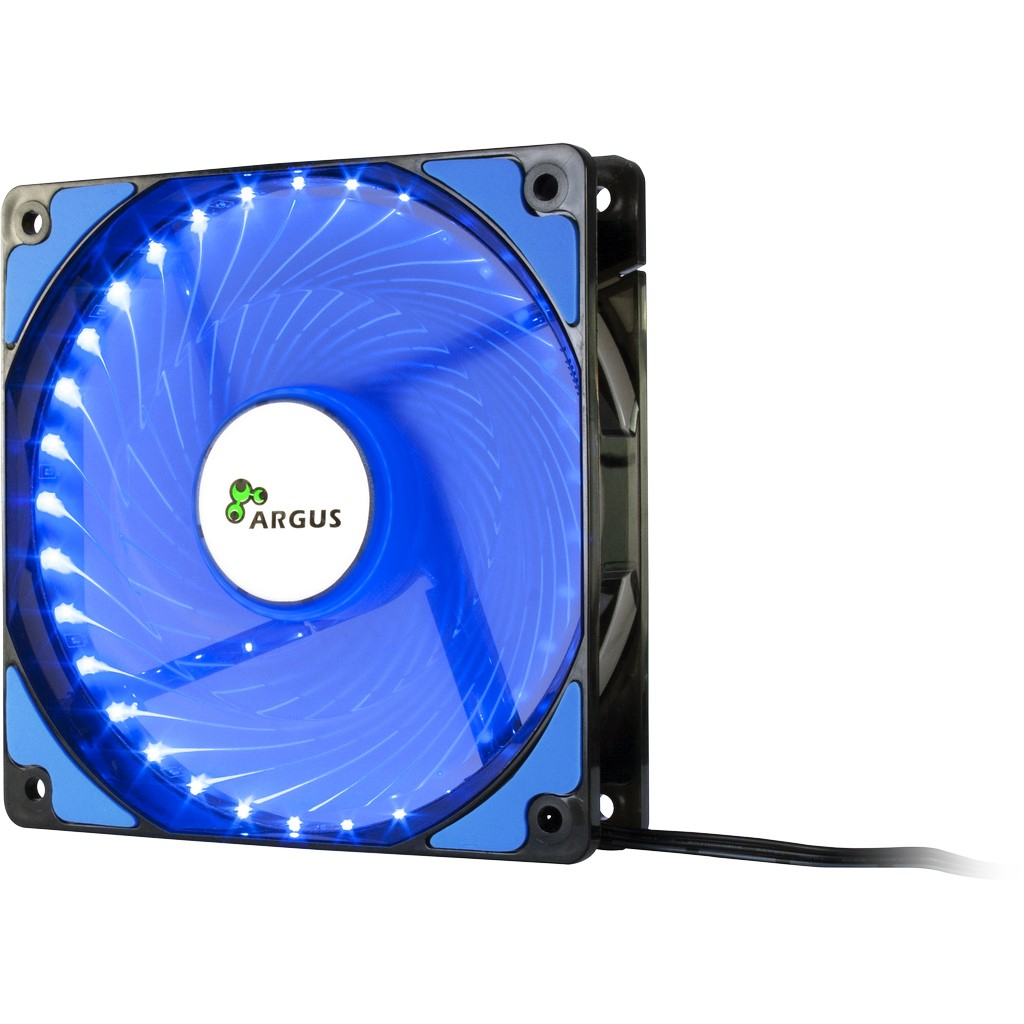 Image of Inter-Tech L-12025 Computer case Fan 12 cm Black, Blue