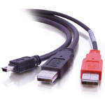 C2G USB 2.0 Mini-B Male to 2 USB A Male Y-Cable 6ft USB cable 72" (1.83 m) Mini-USB B Black