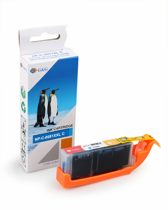 G&G Image 15842/NP-C-0581XXLC Ink cartridge cyan, 1x828 pages 12,2ml Pack=1 (replaces Canon CLI-581CXXL) for Canon Pixma TS 6150/8150