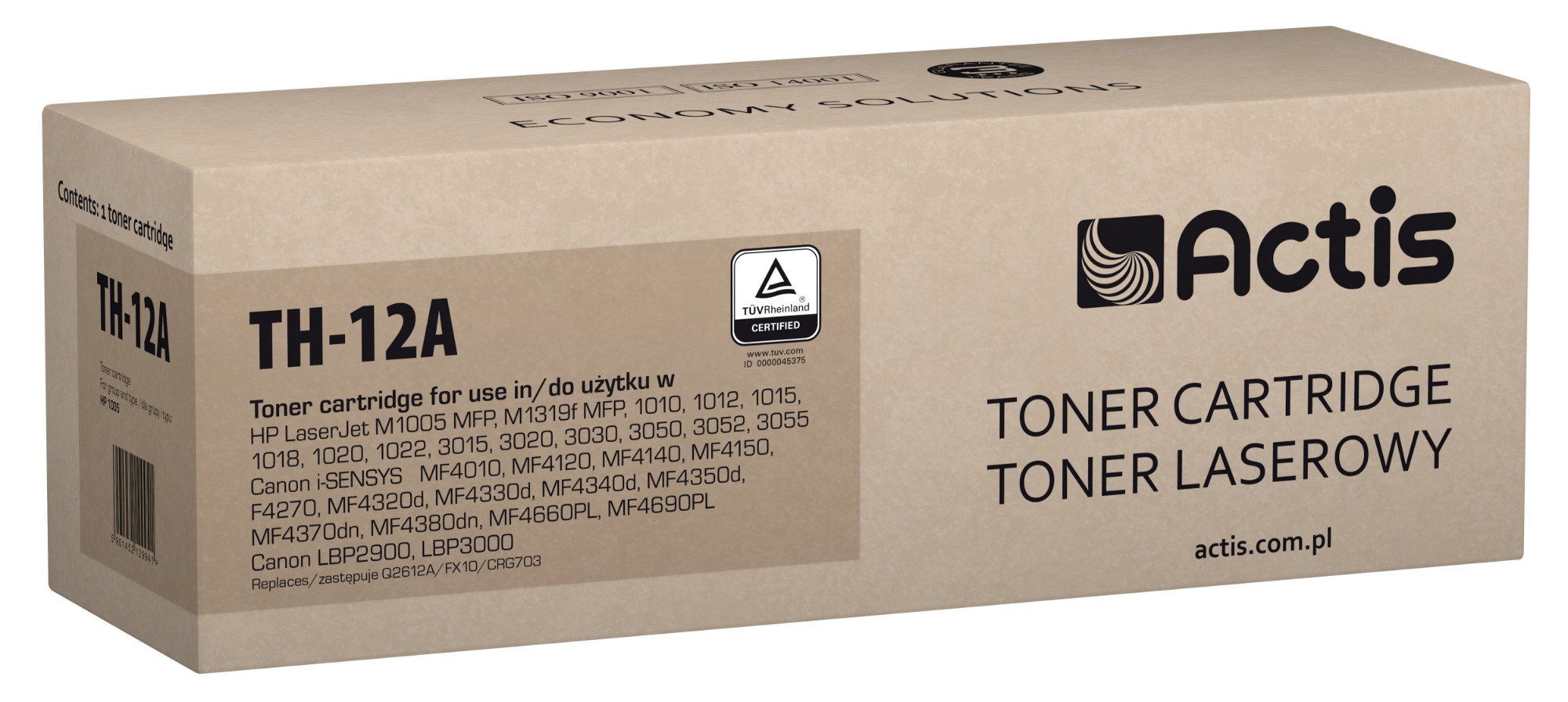 Actis TH-12A toner (replacement for HP 12A Q2612A, Canon FX-10, Canon CRG-703; Standard, 2000 pages; black)