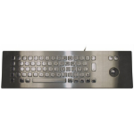 ShortBoard Stainless Steel IP65 Panel Mount Industrial Trackball Keyboard - Over Panel