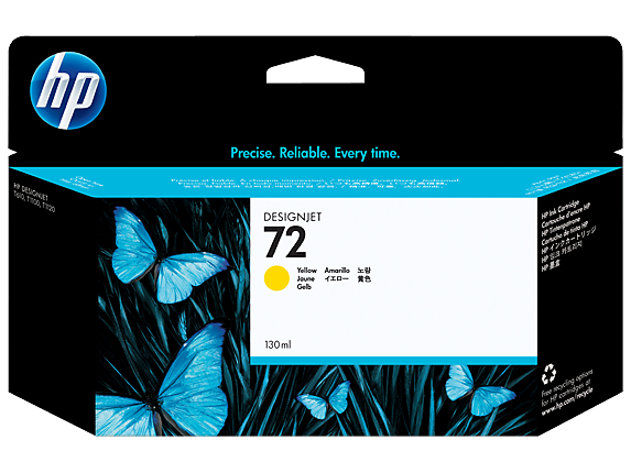 Image of HP C9373A/72 Ink cartridge yellow 130ml for HP DesignJet T...