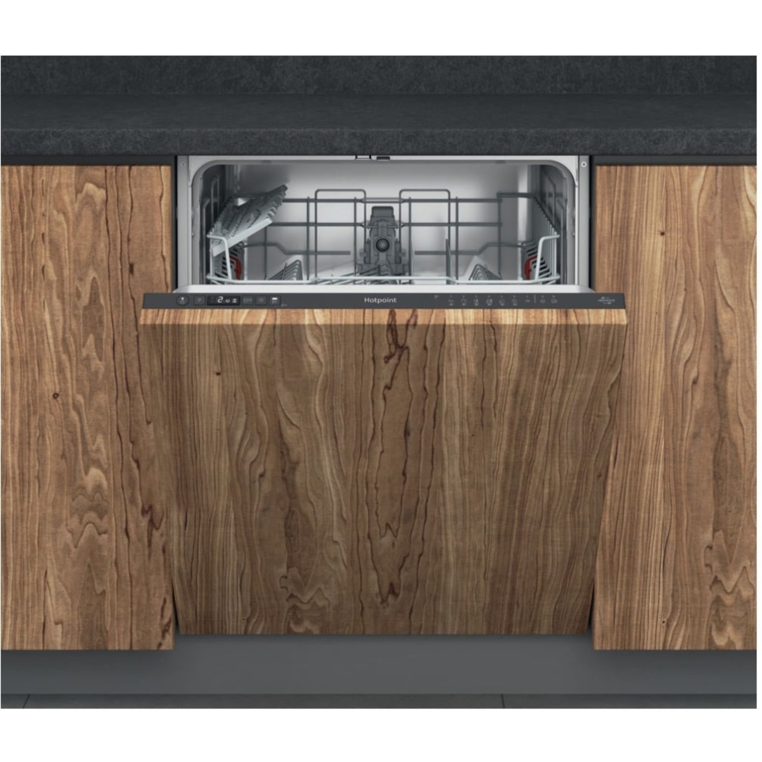 Hotpoint Integrated Dishwasher - Rapid Wash Black control panel