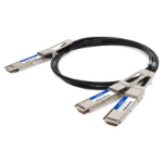 AddOn Networks QDD-2QSFP28-400-CU2M-AO InfiniBand/fibre optic cable 78.7" (2 m) QSFP-DD 2xQSFP28 Black, Silver