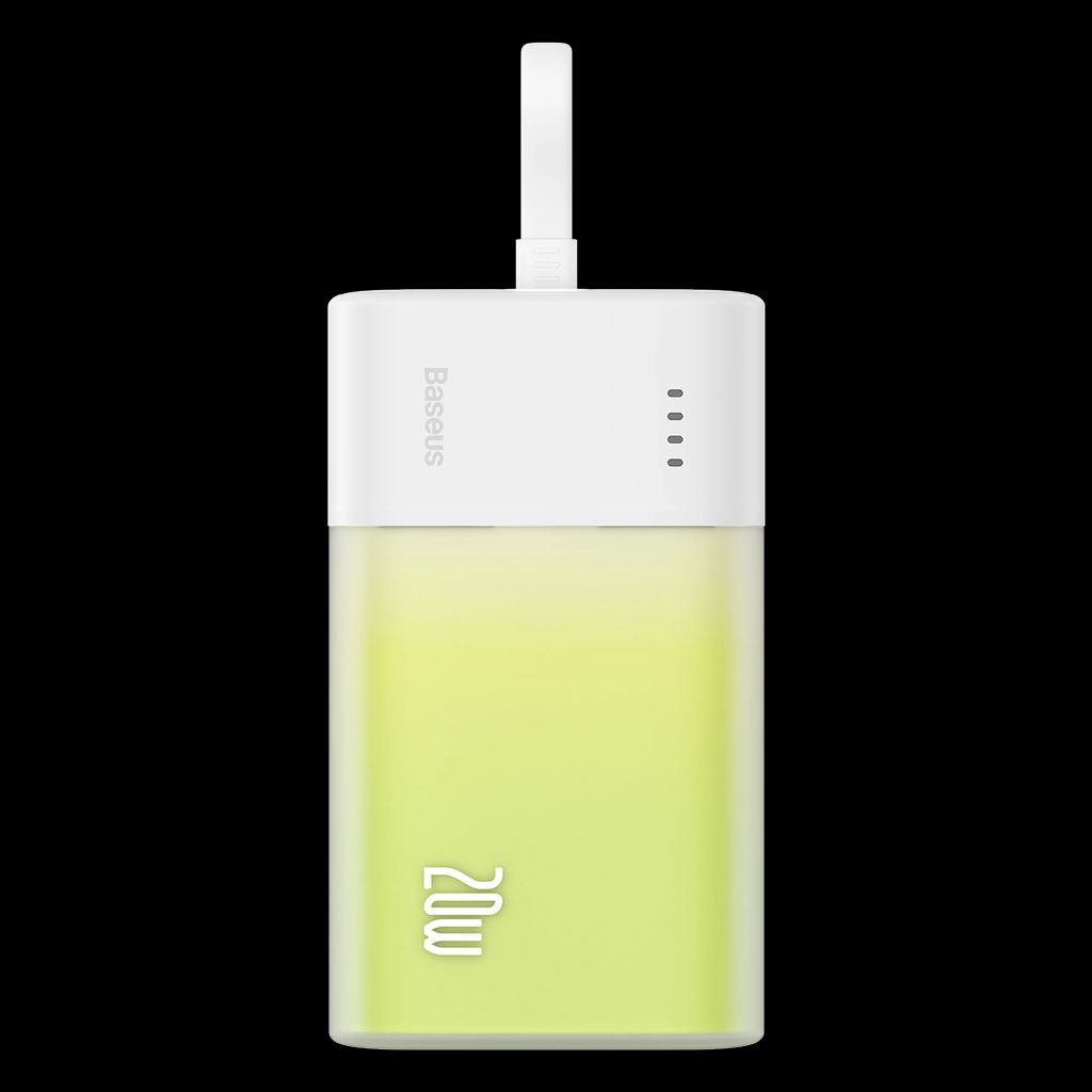 185497 BASEUS Powerbank 5200mAh 20W with built-in Lightning Cable - White/Green