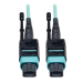 Tripp Lite N844-05M-12-P MTP/MPO Patch Cable, 12 Fiber, 40GbE, 40GBASE-SR4, OM3 Plenum-Rated - Aqua, 5M (16 ft.)