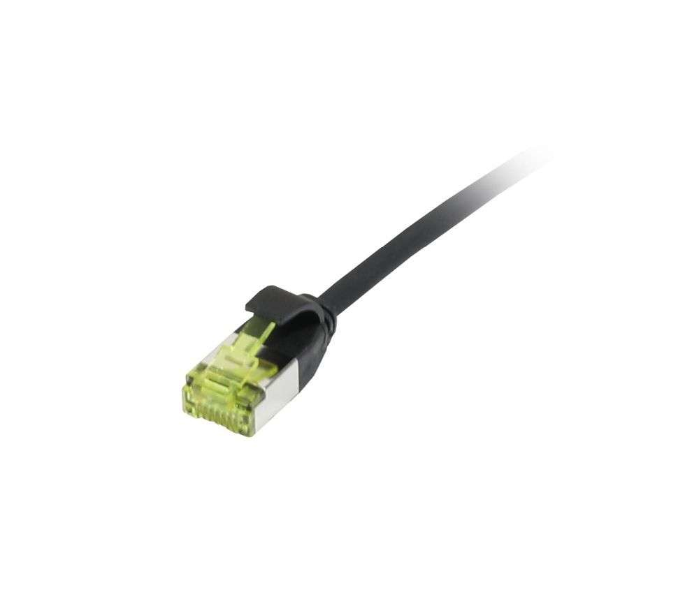 EU Product - Patchkabel RJ45 CAT6A 500Mhz schwarz U/FTP slimline rund d - Cable - Network thumbnail