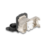 DeLOCK D-Type RJ45 built-in connector with LSA connection Cat.6A STP with protective cap IP66 dust and waterproof