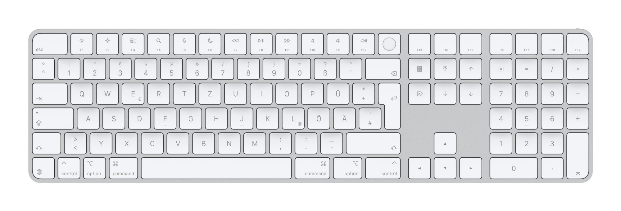 Apple Magic keyboard Universal USB + Bluetooth QWERTZ German White