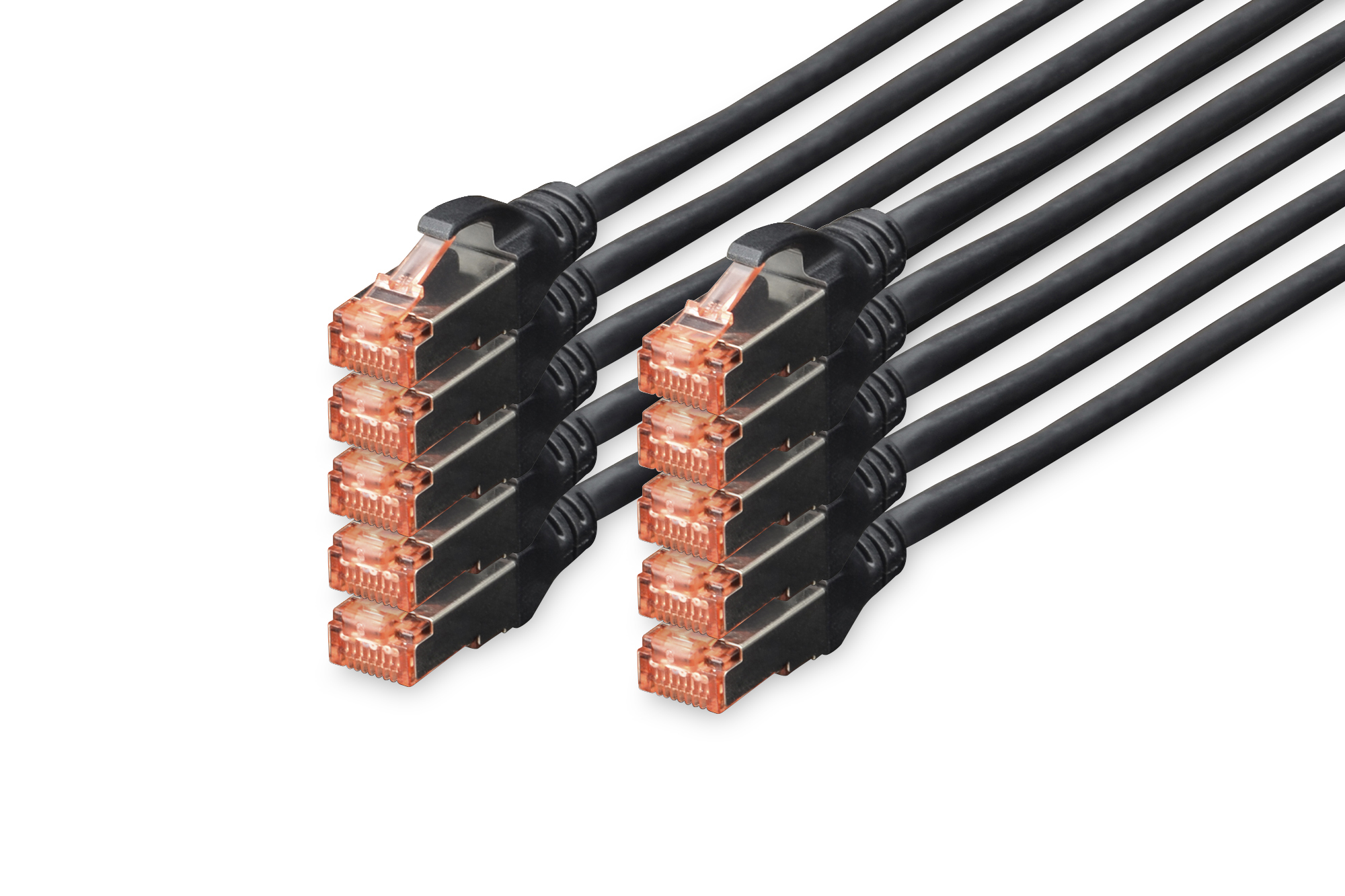 Photos - Cable (video, audio, USB) Digitus CAT 6 S/FTP patch cord, 10 units DK-1644-005-BL-10 