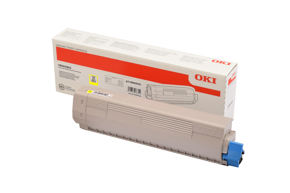 Image of OKI 46443101 Toner-kit yellow, 10K pages ISO/IEC 19798 for OKI C 833