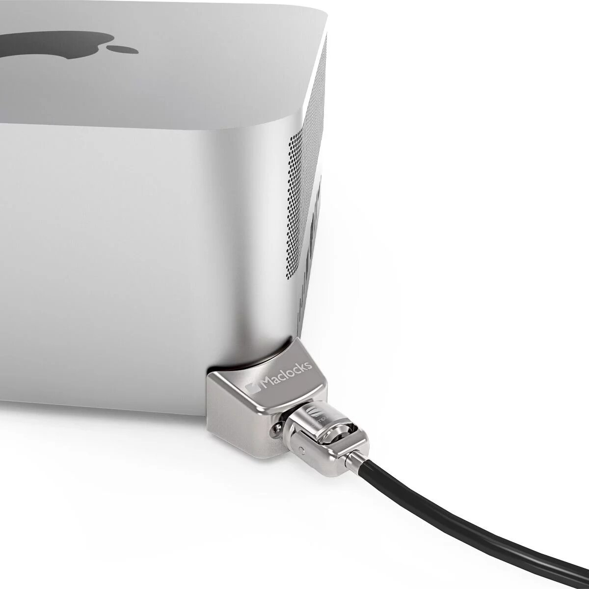Image of Compulocks Mac Studio Ledge Lock Adapter with Keyed Cable Lock Silver
