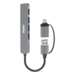 Port Designs 900161 interface hub USB 2.0 Type-A 5000 Mbit/s Silver