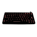 Ceratech Accuratus Ruggedised fully sealed IP67 rated USB mini keyboard in Black- originally designed in partnership with Kent Police for in-vehicle applications it includes backlight keys providing easy to read legends even in complete darkness. .