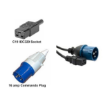 FDL 2M 16 AMP COMMANDO PLUG TO IEC C19 SOCKET POWER CABLE