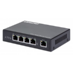 Intellinet 4-Port Gigabit Ultra PoE Extender, Adds up to 100 m (328 ft.) to PoE Range, 90 W PoE Power Budget, Four PSE Ports with up to 30 W Output, IEEE 802.3bt/at/af Compliant, Metal Housing