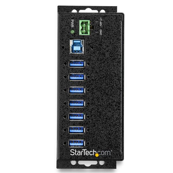StarTech.com 7 Port USB Hub with Power Adapter - Surge Protection - Metal Industrial USB 3.0 Data Transfer Hub - Din Rail, Wall or Desk Mountable - High Speed USB 3.1 Gen 1 5Gbps Hub