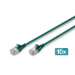 Digitus CAT 6A F-FTP Slim patch cord, 0.3m, green, 10 pieces
