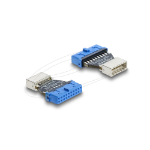 DeLOCK 67344 tussenstuk voor kabels USB 5 Gbps 20 pin header type-E Blauw