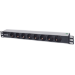 Intellinet 19" 1.5U Rackmount 8-Way Power Strip - German Type", With LED Indicator Only, No Surge Protection, 1.6m Power Cord (Euro 2-pin plug)