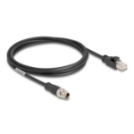 DeLOCK M12 Cable X-coded 8 pin male to RJ45 male PVC 2 m