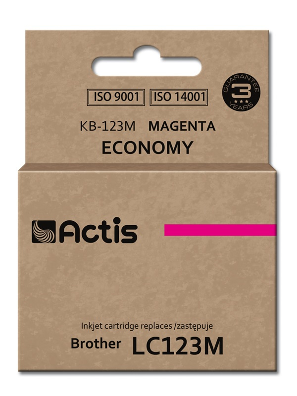 Actis KB-123M ink (replacement for Brother LC123M/LC121M; Standard; 10 ml; magenta)