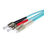 Cablenet 4m OM4 50/125 LC-ST Duplex Aqua LSOH Fibre Patch Lead