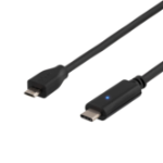 Deltaco USBC-1024 USB-kablar 1 m USB 2.0 Micro-USB B Svart
