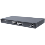 Intellinet 16-Port Gigabit Ethernet PoE+ Web-Managed Switch with 2 SFP Ports, IEEE 802.3at/af Power over Ethernet (PoE+/PoE) Compliant, 374 W, Endspan, 19" Rackmount (UK Power Cord)