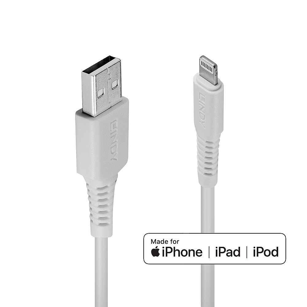 Image of Lindy 0.5m USB to Lightning Cable white