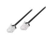 LogiLink Patch Cable Cat.6A U/UTP Slim High-Flex, black 0,30 m