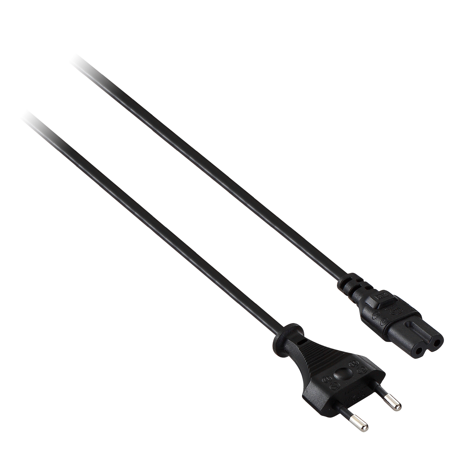 V7 Black Power Cable IEC-C7 to EU Type C 2m 6.6ft