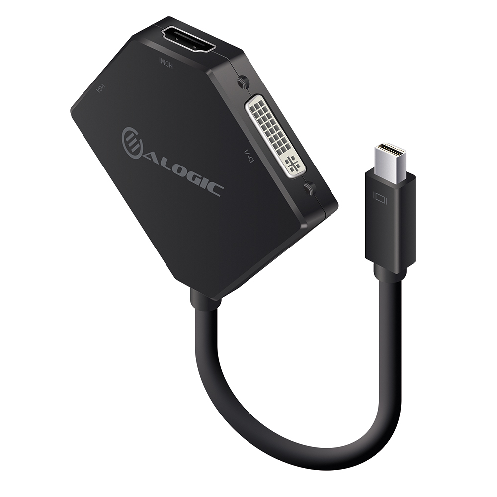 Image of ALOGIC 3-in-1 Mini DisplayPort to HDMI/ DVI/ VGA Adapter - Male to...