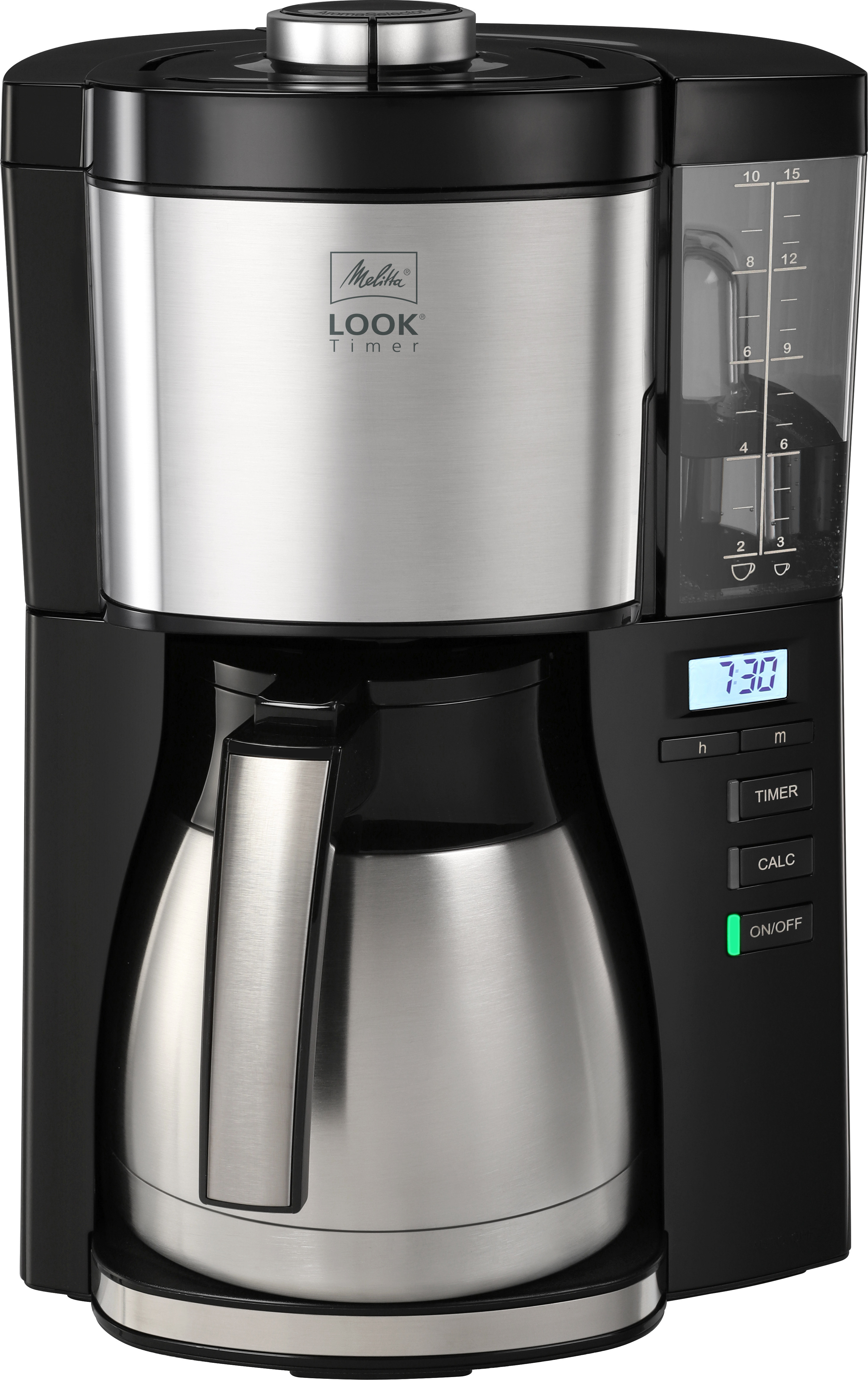 Image of Melitta 1025-18 - Drip coffee maker - 1.25 L - 1080 W - Black - Silver